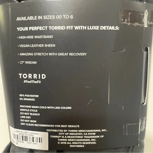 Torrid | New Full Length Signature Waist Faux Leather Legging Medium 00 - Picture 5 of 8